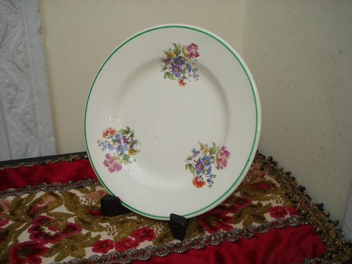 Plato Czechoslovako Con Flores Para Decorar Impecable Vealo