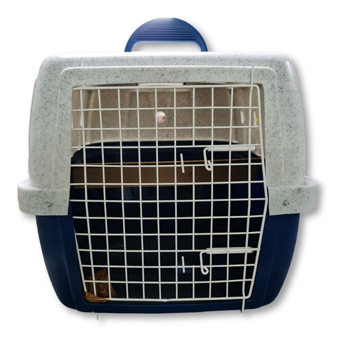 Caixa De Transporte N3 Para Cães E Gatos Azul E Vermelho