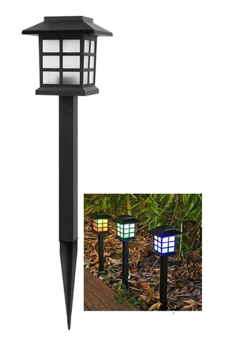 Estaca Solar Farol Iluminación Led Lampara Jardín Exteriores