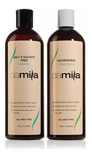 Damila Sulfate & Salt Free Shampoo & Conditioner Value Set, 