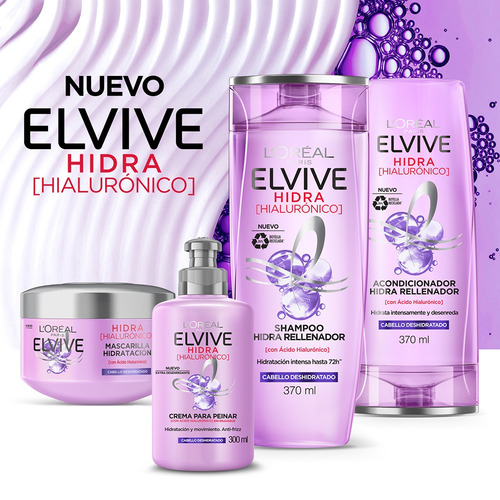 Imagen 6 de 8 de Shampoo Hidra Hialuronico 370 Ml Elvive