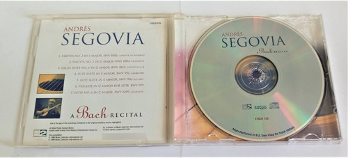 Andres Segovia Cd Guitarra Clasica A Bach Recital (Usado)