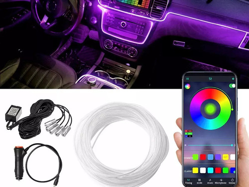 Lámpara Led Para Interior De Coche, 5 En 1, 6 M, Luz Ambient