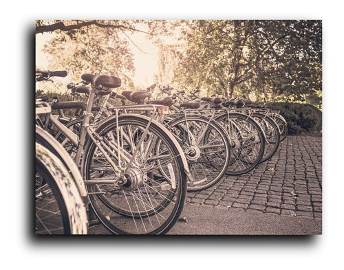 Cuadro Decorativo Canvas 80x120cm Foto Bicicletas Acomodadas