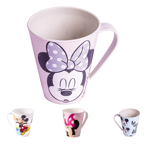 Caneca Com Alça Infantil Com Desenhos Plástico 360 Ml Disney Minnie Baby