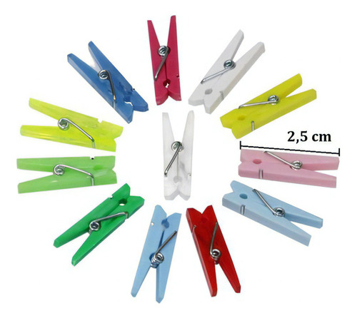 Mini Pregador Prendedor Madeira 2,5cm Organizador Clip 30 Pç