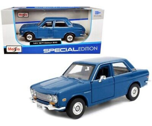 Maisto 1:24 1971 Datsun 510 Azul Clásico Caja Individual
