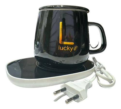 Taza Con Calentador Eléctrica Taza Café / 4 Colores Usb Negro Lisa