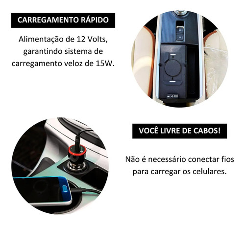 Carregador Sem Fio Celular Indução Veicular Strada 2024