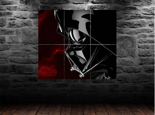 Cuadro Poster Mosaico Darth Vader Star Wars Red 90x80cms Hd