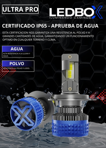 Par De Focos Led Ledbox Ultra Pro 60w De Competencia H1 Ultra Pro 60w 30,000lm Blanco Frío