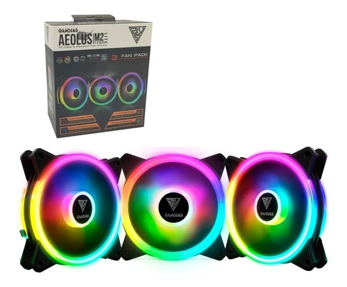 Kit 3 Cooler Gamer Rgb Gamdias Aeolus M2 1203 Lite 120mm