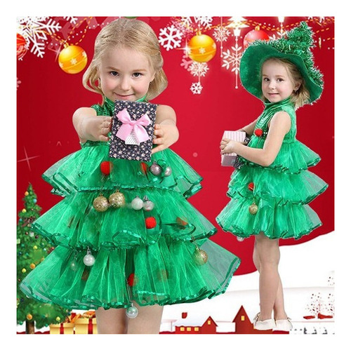 Un Vestido De Disfraz De Árbol De Navidad Para Niños Pequeño