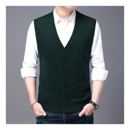 Pull Bead Button Down Wool Jacket Knitted Sweater 2024