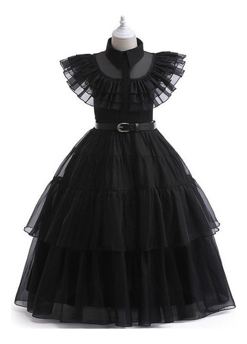 . Vestido Gótica Addams De Miércoles For Niñas Merlina Adams