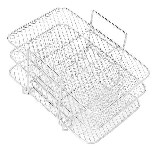 Freidora De Acero Inoxidable, 3 Estantes Apilables