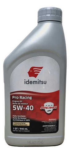 Aceite 5w40 Full Sintético Pro Racing 946 Ml Idemitsu