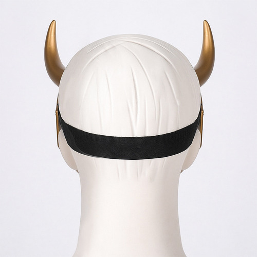 Casco De Látex Con Cuernos Y Máscara De Halloween Ragnarok
