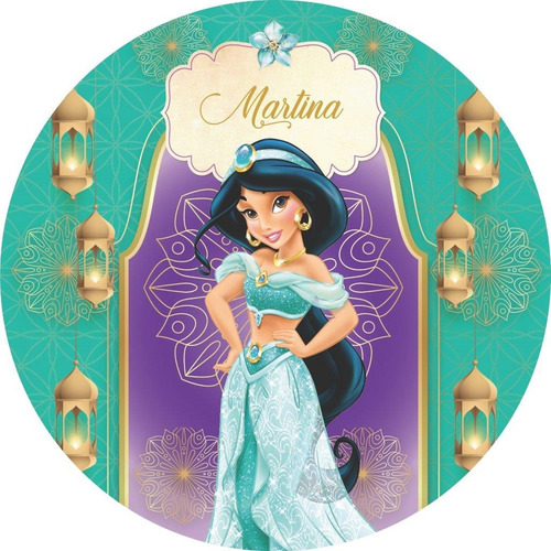 Banner Circular Jazmin Aladdin Pdf Nombre Editable Imprimir