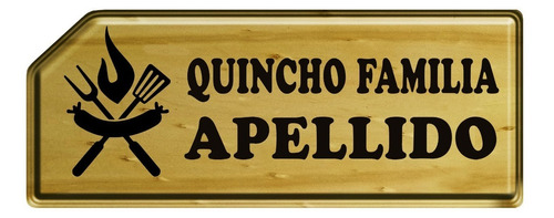 Letrero De Madera Quincho Grabado Diseño Asador Salchicha