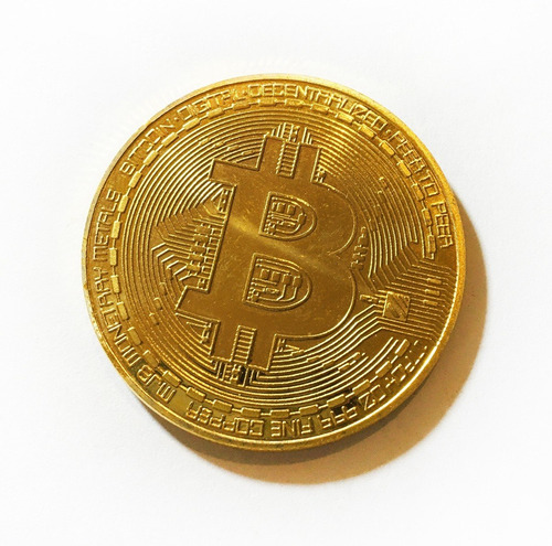 Moneda Bitcoin Chapado Oro Para Coleccionista