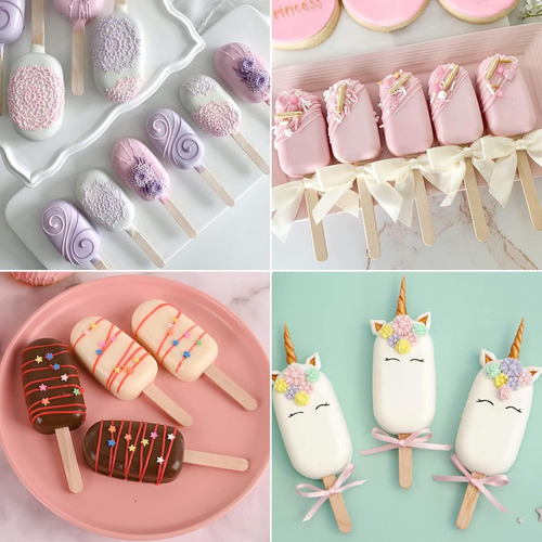 Moldes Silicona Palets Helado 4 Cavities, 50 Palos