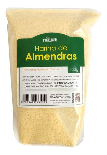 Harina De Almendras Sin Cutícula Prodelagro 500g
