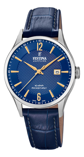 Reloj Para Hombre Festina Swiss Made F20007/3 Azul
