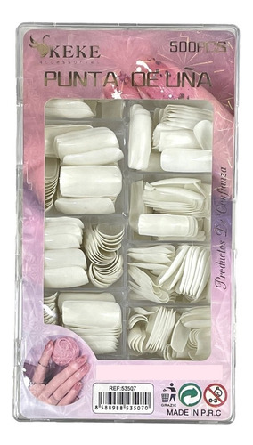 Set De 500 Uñas Postizas Largas Cuadradas Manicure Mujer