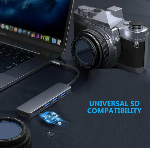 Hub Adaptador Usb Tipo C 6 En 1 / Hdmi Usb Para Mac Windows