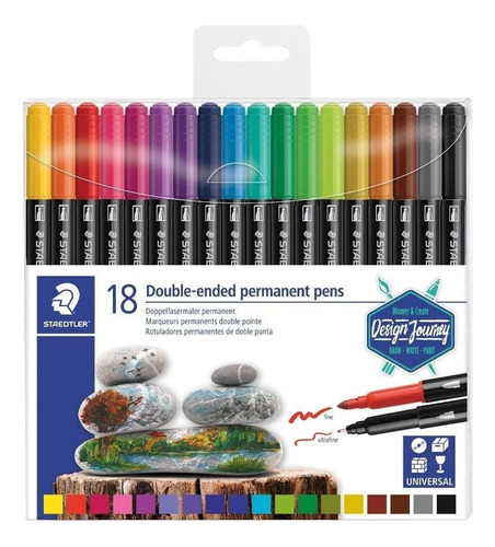 Staedtler Marcadores 3187-18 Duo Permanente Twin T