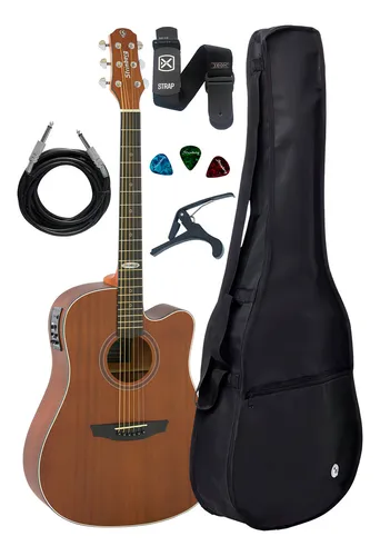 Violão Strinberg Sd200 Mgs Folk Elétrico Kit Capa Sd200c Mgs Material Do Di...
