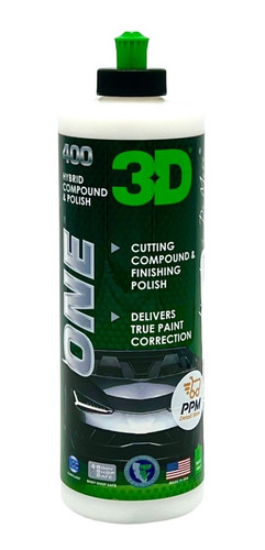 Imagen 1 de 1 de 3d One Hybrid Pulimento Doble Uso: Corrige Y Abrillanta 16oz