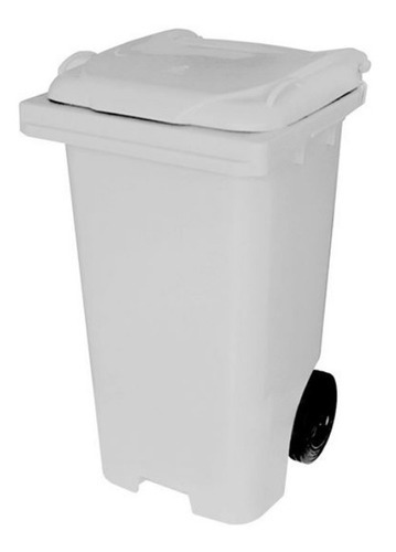 Lixeira Grande 240l - Coletor Lixo Com Rodas Cor Branco