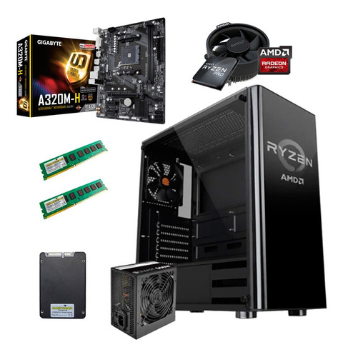 Pc Armada Gamer Amd Ryzen 3 4350g 16gb Ssd 240 Radeon Rxvega