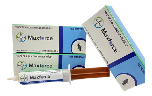 Max Force Gel Bayer 30 Gr Mata Cucarachas Maxforce 3 Piezas.
