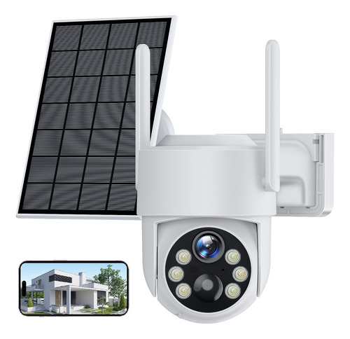  Cámara De Seguridad 4mp  Solar Wifi Ptz Con Baterías