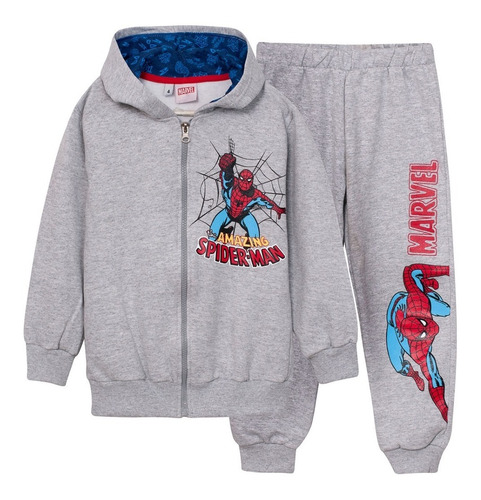 Conjunto Spiderman Campera Y Pantalon Friza Original Marvel®