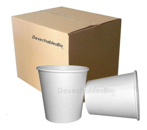 Imagen 1 de 6 de 50 Vasos 4 Oz. Desechables Biodegradables De Papel Pla