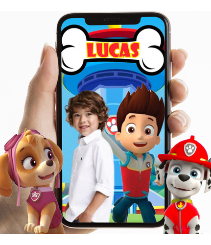 Paw Patrol Video Invitación Virtual Cumpleaños Alta Calidad