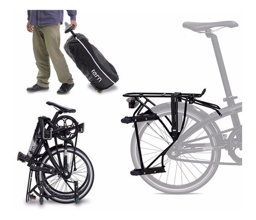 Porta Paquetes Trasero Bici Tern Trolley Rack Ruedas Funda