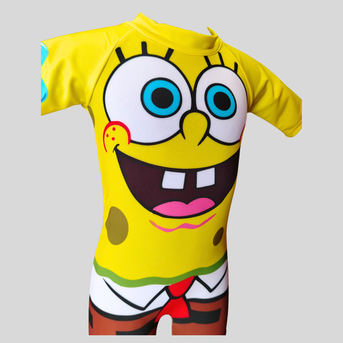 Traje De Baño Completo Niño Compatible Bob Esponja Amarillo 6-8 Años