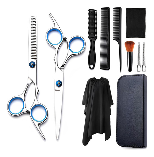 Kit Tijeras Peluqueria Profesional Con Estuche Y Capas