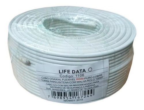Imagem 2 de 7 de Cabo 100m Para Antena Coaxial Rg58 100%cobre 0,8mm Com Malha