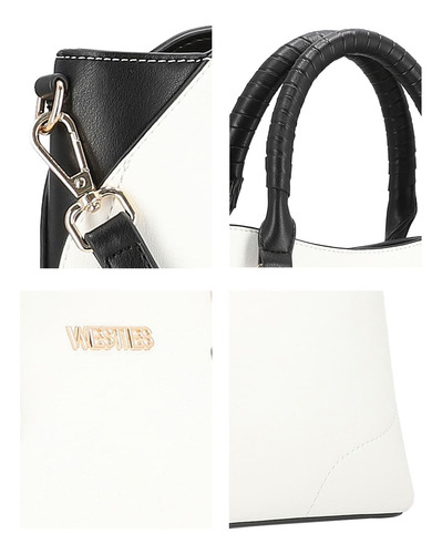 Bolso Satchel Para Mujer Westies Negro Blanco Hbchiprewe Color Negro/Blanco