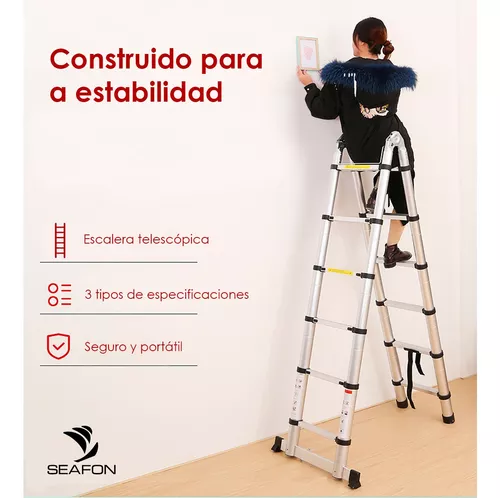 Escalera Telescópica Multipropó Tijera Plegable Portátil 3.8