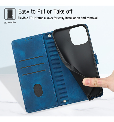 Funda Tipo Cartera Multifuncional De La Serie Blu View/c/g/ Bold Con Cordón, Tarjetas, Ranuras Para Efectivo, Resistente A Los Arañazos