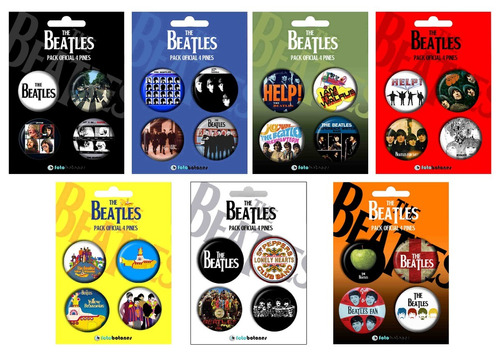 Pines De The Beatles X 28 Prendedores (7 Packs De 4) 38mm