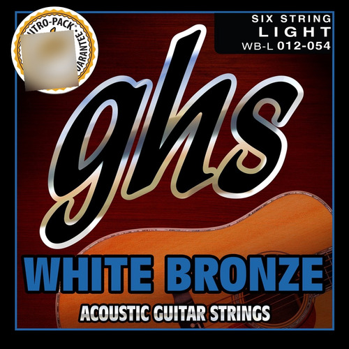 Ghs Strings Wb-l Cuerda Guitarra Acustica Bronce Blanco Luz