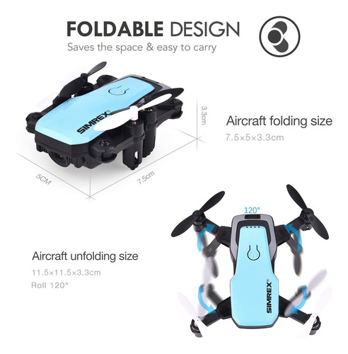 Mini Drone Simrex X300c Rc Quadcopter Plegable Altitude